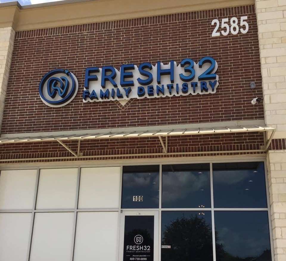 Front door at Fresh 32 Family Dentistry in Mesquite